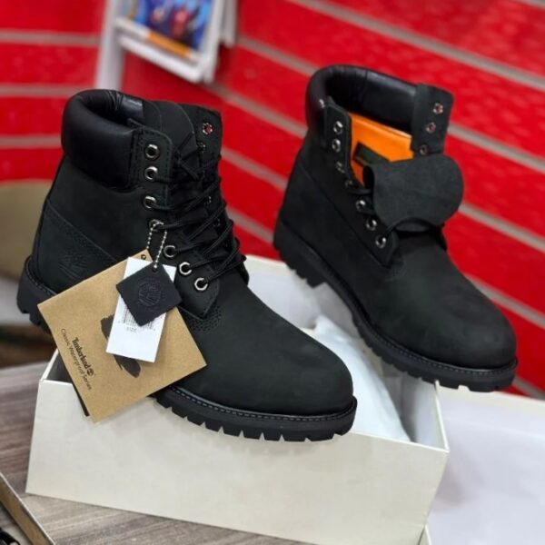 Rugged Black Leather Work Boots