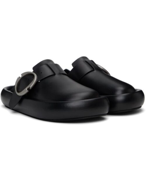 Black Platform Slip-On Clogs