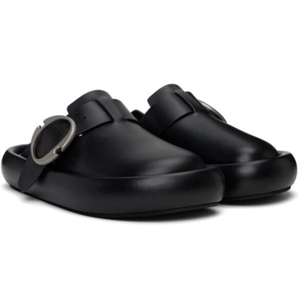 Black Platform Slip-On Clogs