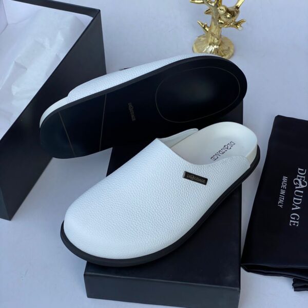 White Luxury Leather Mules