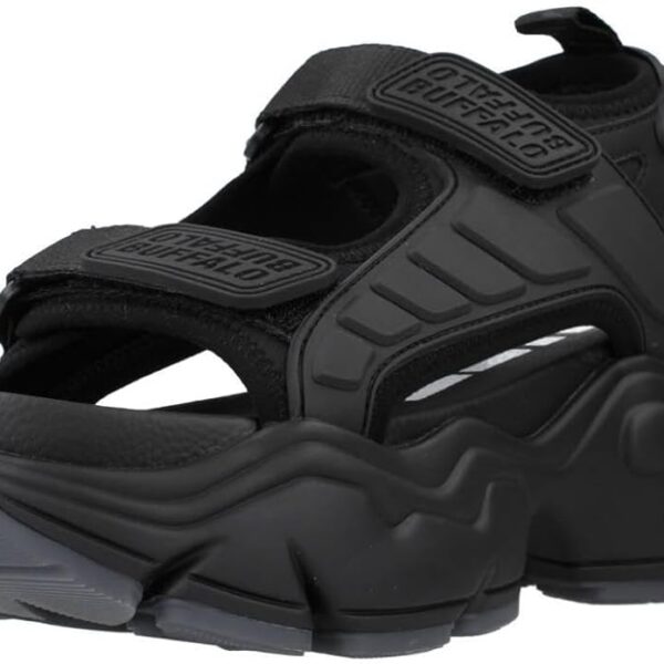 Black Platform Velcro Sandals
