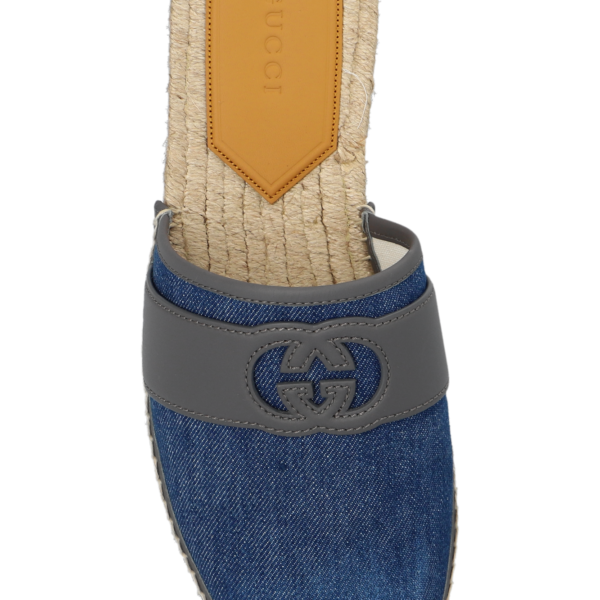 Woven Jute Sole Denim Slides