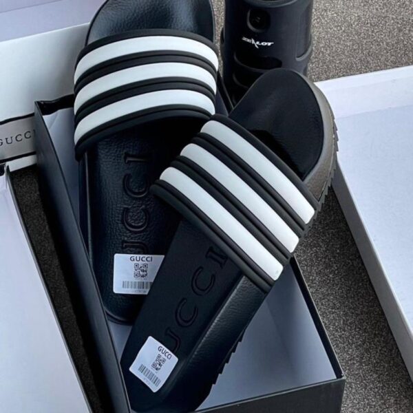 Black Stripe Comfort Slides
