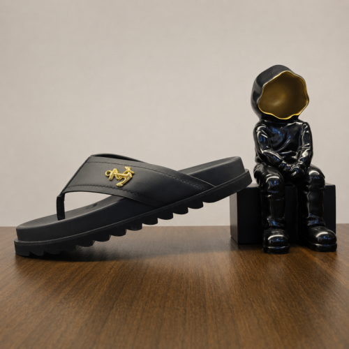 Black Leather Sandal (BALMAIN)