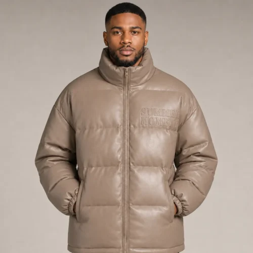 The "Summer Moment" Leather Puffer Jacket
