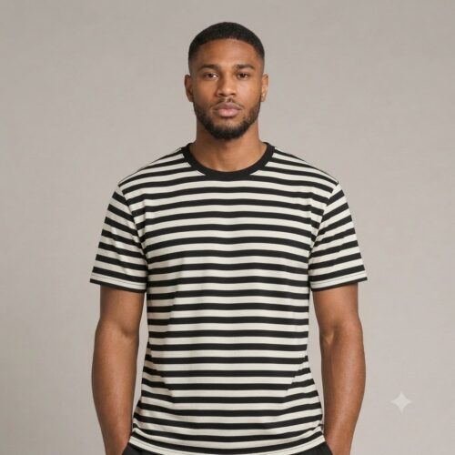 Classic Breton Stripe Crew Neck T-Shirt