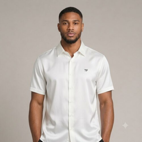 Classic White Monogram Short-Sleeve Shirt