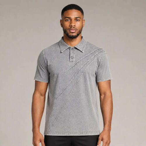 Slate Fusion Textured Polo Shirt