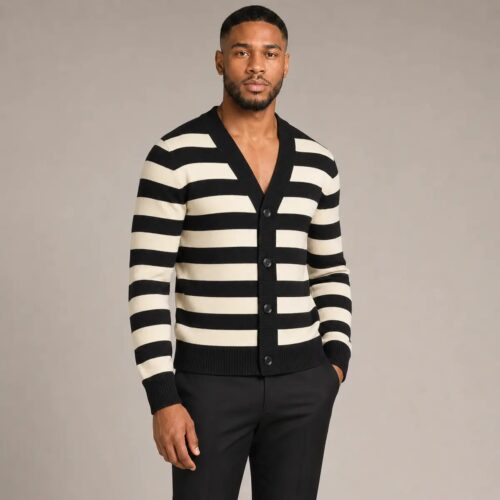 Classic Striped Knit Cardigan