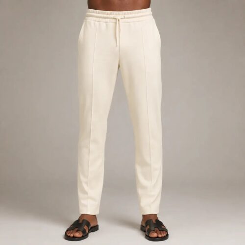 Classic Cream Tapered Jogger Pants
