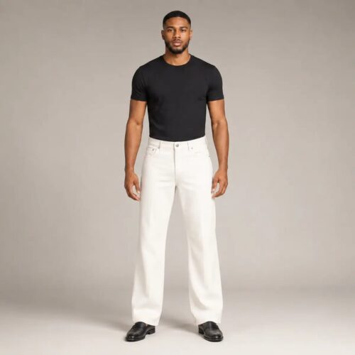 Men’s Wide-Leg Utility Trousers – White