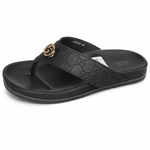 Imperial Monogram Black Slippers