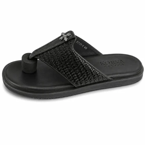 Onyx Woven Emblem Slide