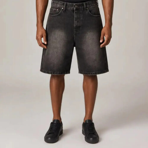 Vintage Mud-Wash Wide-Leg Denim Jorts (Altern